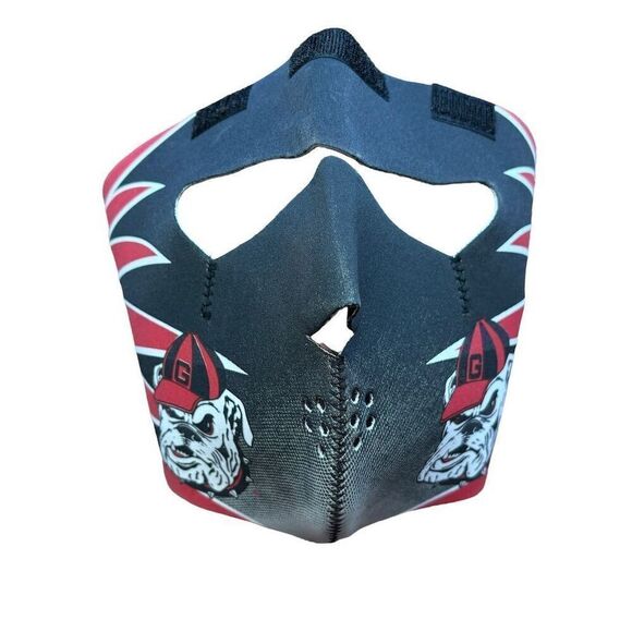 Red & Black Georgia Bulldog Neoprene Half Face Mask Outdoor Sports motorcycle - Picture 1 of 3